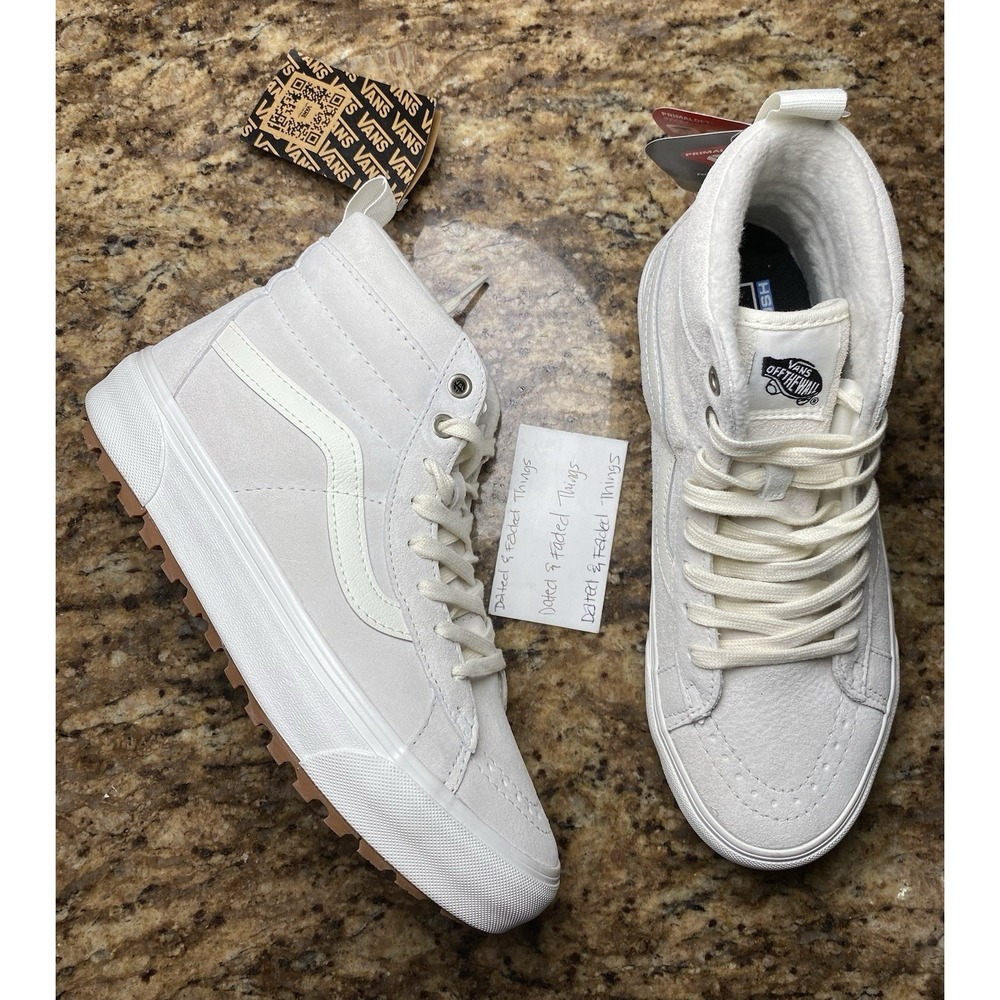 Women Size 9 Vans Shoes Gray Sk8-Hi MTE-1 True White Gum PrimaLoft Cold Weather